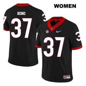 Women's Georgia Bulldogs NCAA #37 Patrick Bond Nike Stitched Black Legend Authentic College Football Jersey DIP7254TW